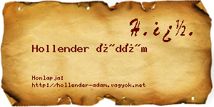 Hollender Ádám névjegykártya